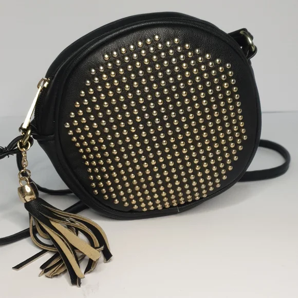 Neon Hart crossbody black faux leather studded bag - Picture 15 of 16